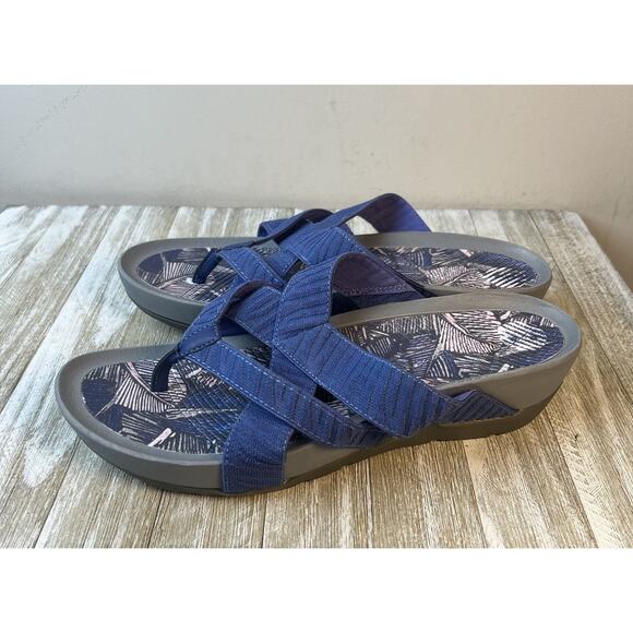 Baretraps Thong Sandals Agatha Blue 10 Lightweight Wedge Comfort - Picture 1 of 10